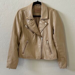 Tan Leather Biker Jacket